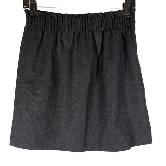 J Crew Skirt Size 0 Gray Short Pull On Pockets Wool Blend Workwear Paper Bag - Picture 2 of 7